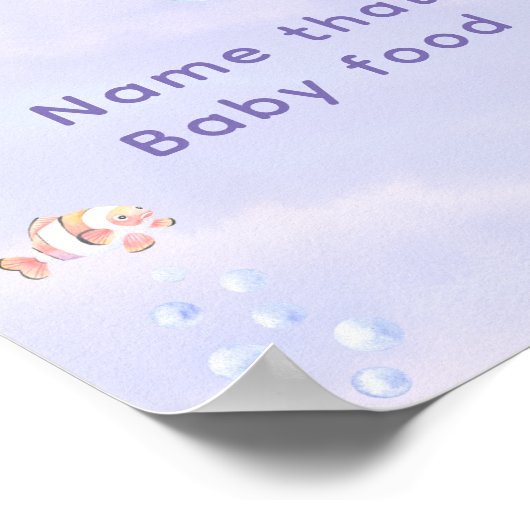 Zeemeermin Onder het Zee Naam dat baby voedsel Poster (Hoek)