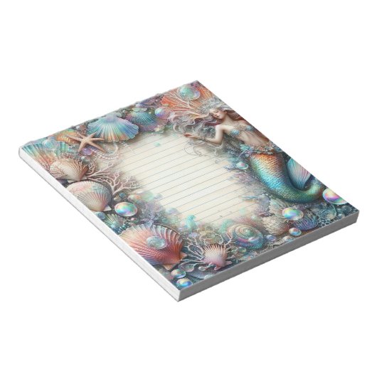 Zeemeermin onder het Zee Notitieblok (Schuin)