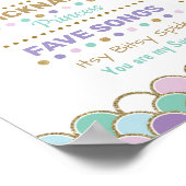 Zeemeermin onder het Zee Ocean 1st Birthday Milest Poster (Hoek)