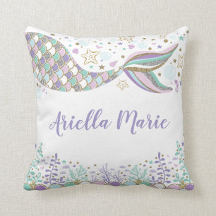 Zeemeermin onder het Zee Ocean Baby Girl Nursery Kussen