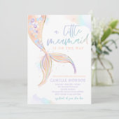 Zeemeermin onder het Zee Ocean Girl Baby shower Kaart (Staand voorkant)