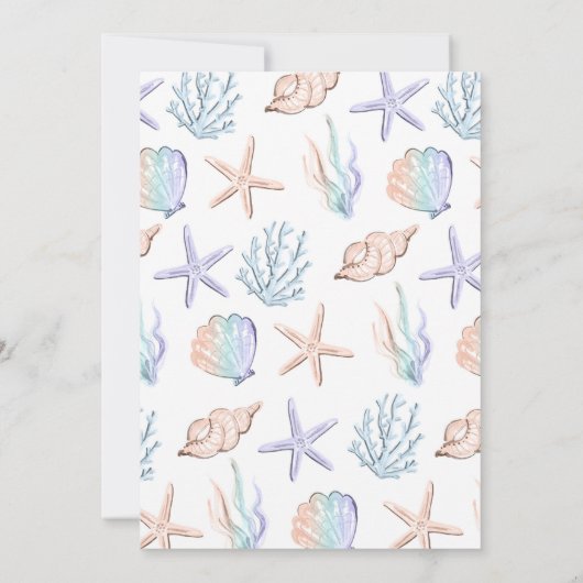 Zeemeermin onder het Zee Ocean Girl Baby shower Kaart (Achterkant)