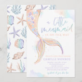 Zeemeermin onder het Zee Ocean Girl Baby shower Kaart (Voorkant / Achterkant)