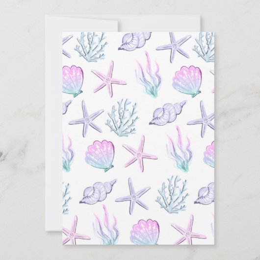 Zeemeermin onder het Zee Ocean Girl Baby shower Kaart (Achterkant)