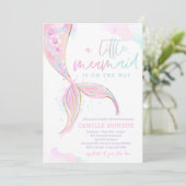 Zeemeermin onder het Zee Ocean Girl Baby shower Kaart (Staand voorkant)