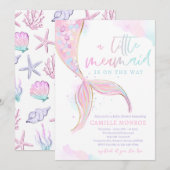 Zeemeermin onder het Zee Ocean Girl Baby shower Kaart (Voorkant / Achterkant)