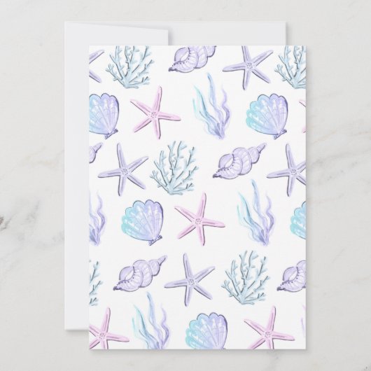 Zeemeermin onder het Zee Ocean Girl Baby shower Kaart (Achterkant)