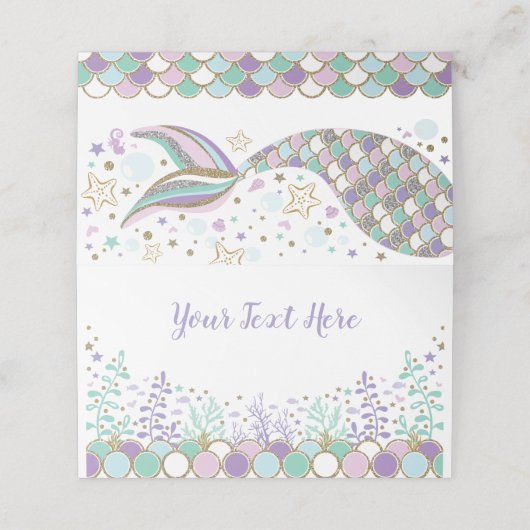 Zeemeermin Onder Het Zee Onderwater Strand Ocean C Plaatskaartje (Buitenkant ongevouwen)