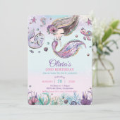  zeemeermin onder het Zee Paarse zaterdag Kaart (Staand voorkant)