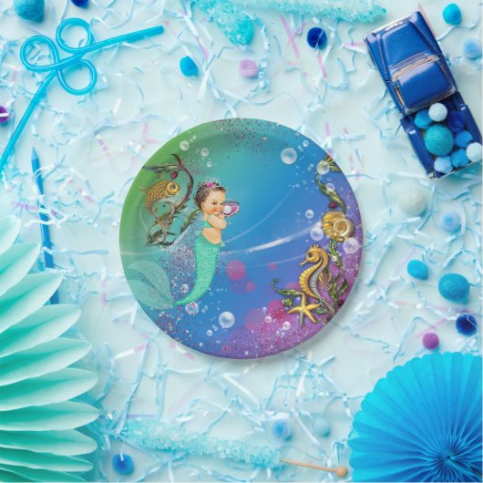Zeemeermin onder het Zee Papieren Bordje (Feest)