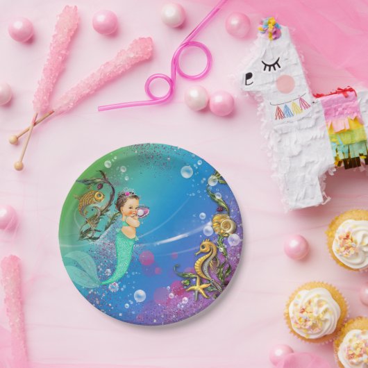 Zeemeermin onder het Zee Papieren Bordje (Feest)