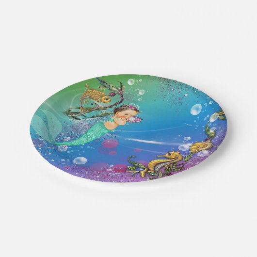 Zeemeermin onder het Zee Papieren Bordje (Gekanteld)