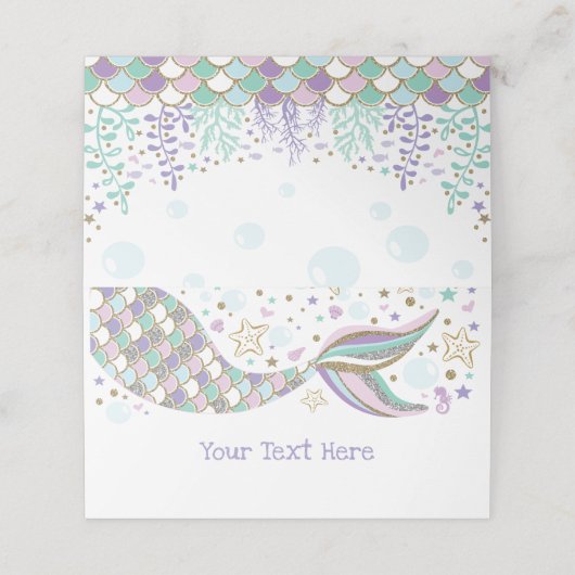 Zeemeermin onder het Zee Party Beach Ocean Baby Gi Plaatskaartje (Buitenkant ongevouwen)