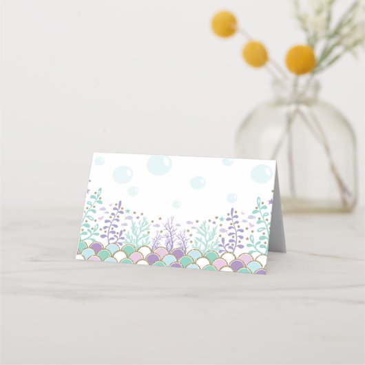 Zeemeermin onder het Zee Party Beach Ocean Baby Gi Plaatskaartje (Achterkant)