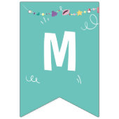 Zeemeermin onder het Zee Party Kleurrijke schelpen Vlaggetjes (Eerste vlag)