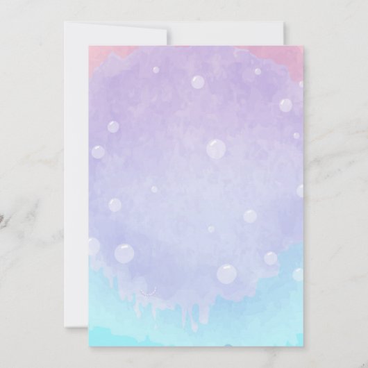 Zeemeermin onder het Zee Pastel Verjaardagsfeest Kaart (Achterkant)