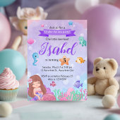 Zeemeermin onder het Zee Pastel Verjaardagsfeest Kaart