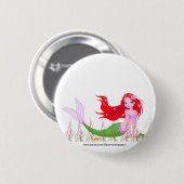 Zeemeermin onder het zee ronde button 5,7 cm (Voorkant /achterkant)