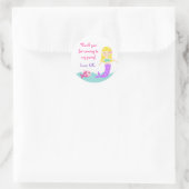 Zeemeermin onder het Zee Ronde Favor Stickers Seal (Tas)