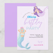 Zeemeermin onder het Zee roze gouddag Kaart (Voorkant / Achterkant)