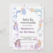 Zeemeermin onder het Zee roze gouddag Kaart (Voorkant)