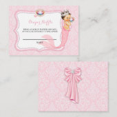 Zeemeermin onder het Zee Roze Luier Raffle Ticket Informatiekaartje (Voorkant / Achterkant)