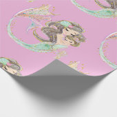Zeemeermin onder het zee Roze omvulpapier Cadeaupapier (Hoek)