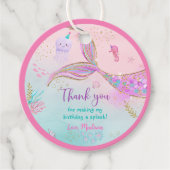 Zeemeermin onder het Zee Roze Paarse verjaardag Bedankjes Labels (Voorkant)