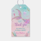 Zeemeermin onder het Zee Roze Paarse verjaardag Cadeaulabel (Voorkant)