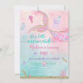 Zeemeermin onder het Zee Roze Paarse Verjaardag Kaart (Voorkant)