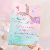 Zeemeermin onder het Zee Roze Paarse Verjaardag Kaart