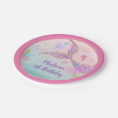Zeemeermin onder het Zee Roze Paarse verjaardag Papieren Bordje (Gekanteld)