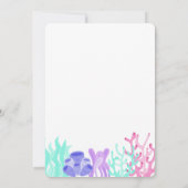 Zeemeermin onder het Zee Roze verjaardag Kaart (Achterkant)