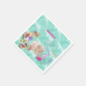 Zeemeermin onder het Zee Schattigee servetten (Hoek)