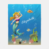 Zeemeermin onder het Zee schildpad Fleece Deken (Voorkant)