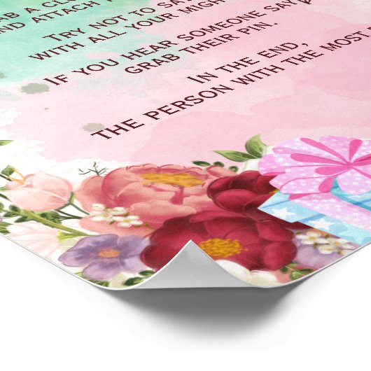 Zeemeermin onder het Zee Shhhh, zeg geen Baby Poster (Hoek)