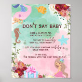 Zeemeermin onder het Zee Shhhh, zeg geen Baby Poster (Voorkant)