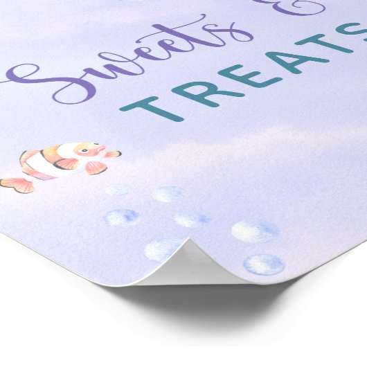 Zeemeermin Onder het Zee Snoepjes en lekkernijen Poster (Hoek)