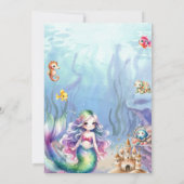 Zeemeermin onder het Zee Splash verjaardagsfeestje Kaart (Achterkant)