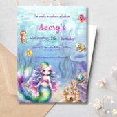 Zeemeermin onder het Zee Splash verjaardagsfeestje Kaart
