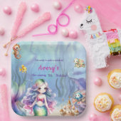 Zeemeermin onder het Zee Splash verjaardagsfeestje Papieren Bordje (Feest)