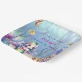 Zeemeermin onder het Zee Splash verjaardagsfeestje Papieren Bordje (Gebogen)