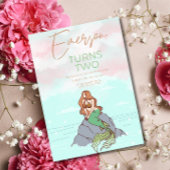 Zeemeermin onder het Zee Sprookje Verjaardag Kaart