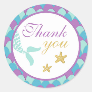 Zeemeermin onder het Zee Sticker Cupcake Topper