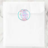 Zeemeermin onder het Zee van de geboorte Party Fav Ronde Sticker (Tas)