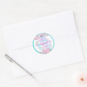 Zeemeermin onder het Zee van de geboorte Party Fav Ronde Sticker (Envelop)