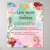 Zeemeermin onder het Zee van de late avond van de Poster (Voorkant)