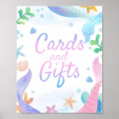 Zeemeermin onder het Zee van geboortecards en cade Poster (Voorkant)