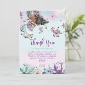 Zeemeermin Onder het Zee Verjaardag Baby shower Af Bedankkaart (Staand voorkant)