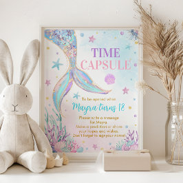 Zeemeermin onder het Zee Verjaardag Capsule Teken Poster